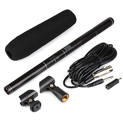  HATCHMATIC Newly Professional Interview Microphone Condenser MIC for DSLR DV Camcorders Video Camera: Black