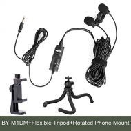 HATCHMATIC BOYA BY-M1DM Dual Lavalier Microphone Clip-on Lapel Mic with a 1/8 Stereo Connector for iPhone Samsung Smartphone DSLR Cameras: Kit 4