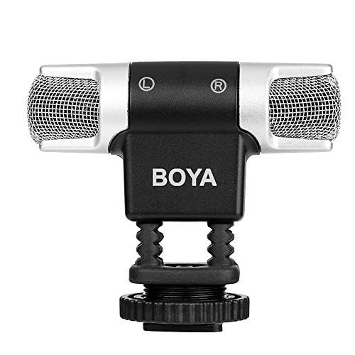  HATCHMATIC BOYA by-MM3 Dual Head Professional Stereo Recording Microphone for iPhone Android Smartphone DSLR Camera DV Livestreaming Video: Only Microphone