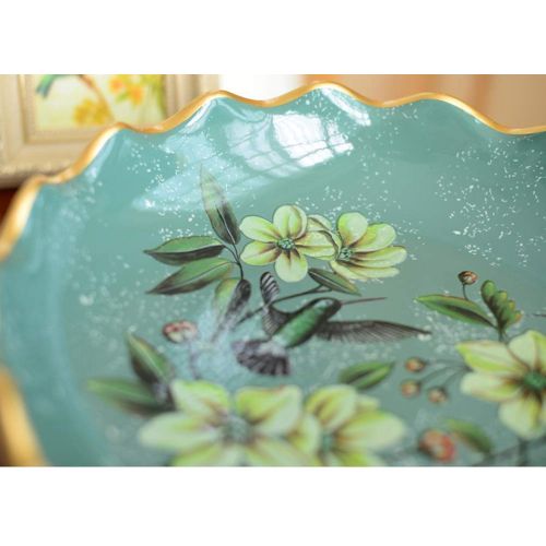  HATHOR-23 Fruit Basket-style Pastoral Fruit Plate American Fruit Dish Vintage Ceramic Fruit Tray Comport (color : F)