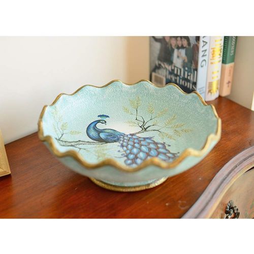  HATHOR-23 Fruit Basket-style Pastoral Fruit Plate American Fruit Dish Vintage Ceramic Fruit Tray Comport (color : F)