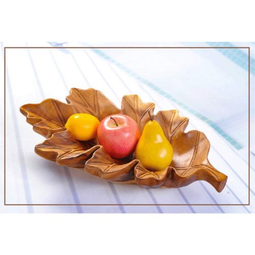  HATHOR-23 Fruit Baske Leaf Fruit Plate Shape Fruit Dish Creative Fruit Tray Modern Solid Wood Combor Simple