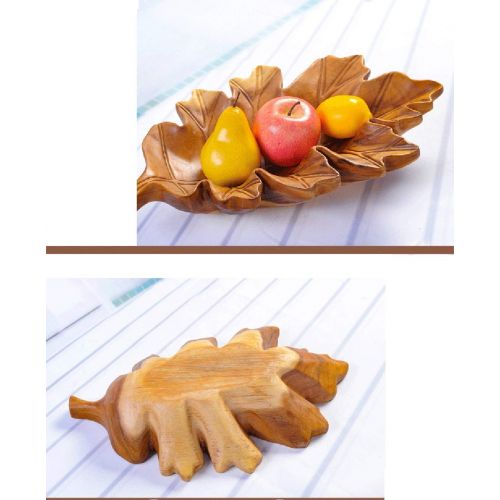  HATHOR-23 Fruit Baske Leaf Fruit Plate Shape Fruit Dish Creative Fruit Tray Modern Solid Wood Combor Simple