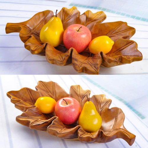  HATHOR-23 Fruit Baske Leaf Fruit Plate Shape Fruit Dish Creative Fruit Tray Modern Solid Wood Combor Simple