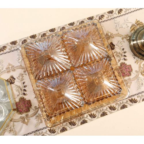  HATHOR-23 Fruit Basket Glass Fruit Plate With Lid Fruit Dish Nut Fruit Tray Comport Crystal (color : Brass)