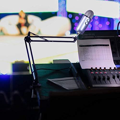  [아마존베스트]Hauea Adjustable Microphone Stand Professional Microphone Holder with Spider and Adaptor for Studio Program Recording Broadcasting TV Transmitter Compatible with Blue Yeti Micropho