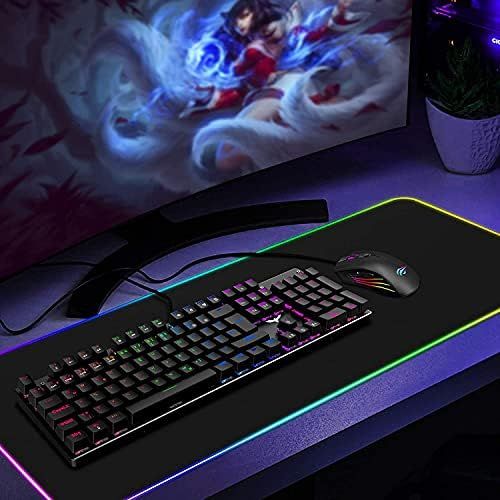  [아마존베스트]Havit Mechanical Gaming Keyboard, QWERTZ Keyboard (German Layout) with Red Switches, Mechanical Keyboard for PC Gamer and Work, Black (HV-KB432L)