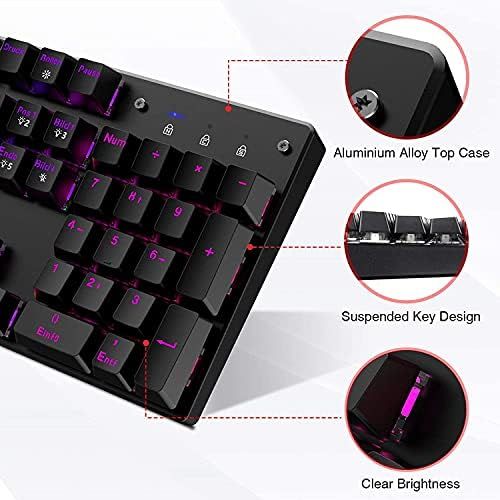  [아마존베스트]Havit Mechanical Gaming Keyboard, QWERTZ Keyboard (German Layout) with Red Switches, Mechanical Keyboard for PC Gamer and Work, Black (HV-KB432L)