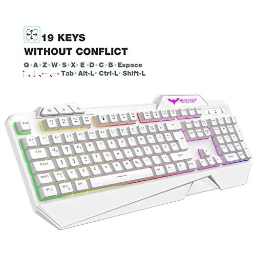  [아마존베스트]Havit Gaming Keyboard and Mouse Set, LED Backlight QWERTZ (German Layout), 7 Buttons Gaming Mouse with 4 LEDs as Lighting (800/1200/1600/2400 DPI Adjustable)