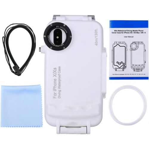  HAWEEL for iPhone XXS Underwater Housing Professional [40m130ft] Diving Case for Diving Surfing Swimming Snorkeling Photo Video with Lanyard (iPhone XXS, Transparent)