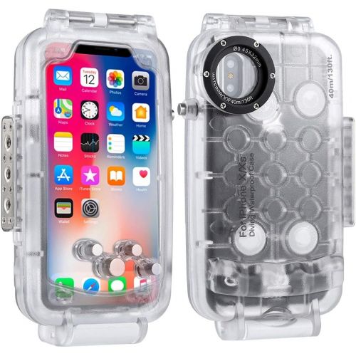  HAWEEL for iPhone XXS Underwater Housing Professional [40m130ft] Diving Case for Diving Surfing Swimming Snorkeling Photo Video with Lanyard (iPhone XXS, Transparent)