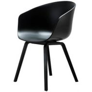 HAY - About A Chair AAC 22, AAC 22, Holz-Vierbeingestell (schwarz gebeizt), Sitzschale schwarz, dk