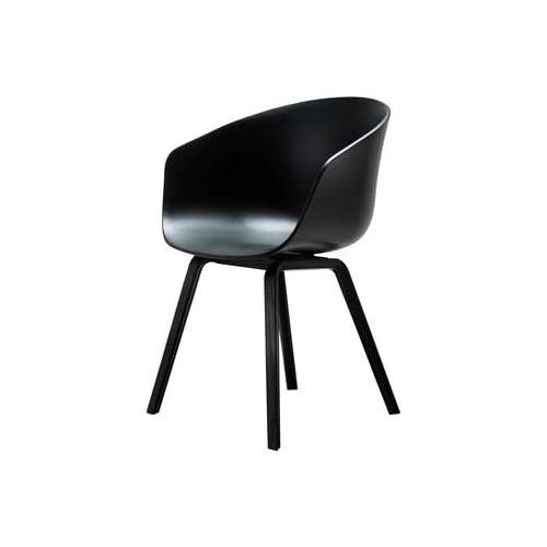  HAY - About A Chair AAC 22, AAC 22, Holz-Vierbeingestell (schwarz gebeizt), Sitzschale schwarz, dk