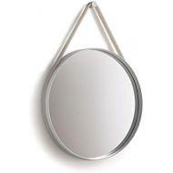 HAY Spiegel Strap 50 - Grey (grau), pulverbeschichteter Stahl, Aufhanger Silikon