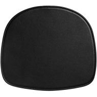 HAY About A Stool Seat Cushion, Leather, Black Leather, 38 x 34.5 x 0.5 cm, Non-Slip