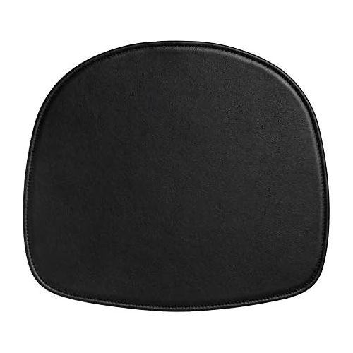 HAY About A Stool Seat Cushion, Leather, Black Leather, 38 x 34.5 x 0.5 cm, Non-Slip