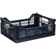 HAY Colour Crate M, Transportbox, blau, Marine/Polypropylen/Faltbar, 507674