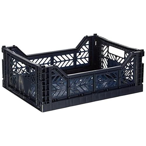  HAY Colour Crate M, Transportbox, blau, Marine/Polypropylen/Faltbar, 507674