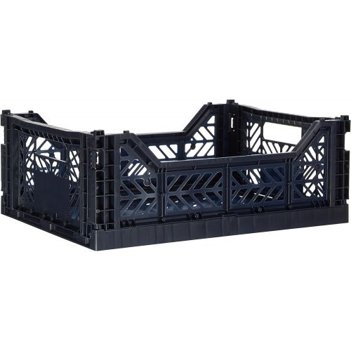  HAY Colour Crate M, Transportbox, blau, Marine/Polypropylen/Faltbar, 507674