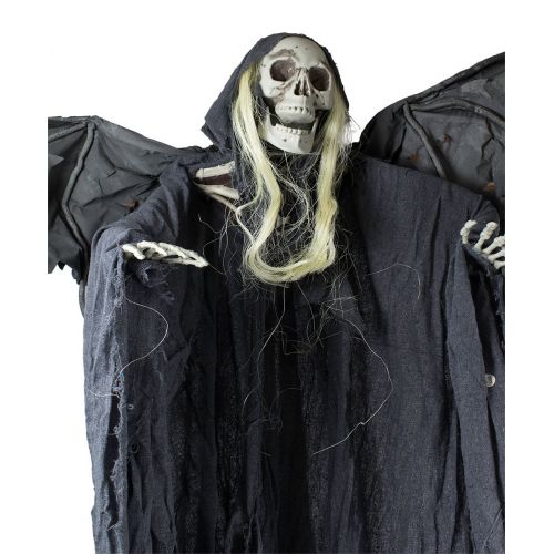  HAZOULEN Juvale Halloween Hanging Ghost Skeleton with Wings Decoration - Great for Haunted Houses, Home Decor, Lawn Decorand Backyard Parties - 14 Inches