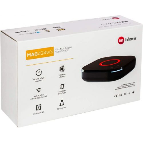  [아마존베스트]HB-DIGITAL Mag 424 W3 4K 2160P HEVC Support, 600Mbps Built-in Dual Band 2.4G/5G WiFi, Bluetooth, HDMI Cable, 1 GB RAM, 8 GB Flash (Much Faster Than Mag 324w2 and 322W1)