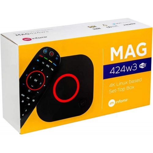  [아마존베스트]HB-DIGITAL Mag 424 W3 4K 2160P HEVC Support, 600Mbps Built-in Dual Band 2.4G/5G WiFi, Bluetooth, HDMI Cable, 1 GB RAM, 8 GB Flash (Much Faster Than Mag 324w2 and 322W1)