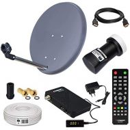 [아마존베스트]-Service-Informationen HB-DIGITAL SAT COMPLETE Set: Mini Satellite System 40 cm Bowl + UHD LNB 0.1 dB + Cable + HD 250S Receiver (Suitable for HDTV)