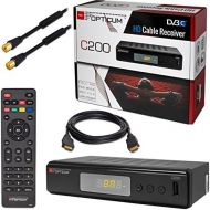 Cable Receiver Cable Receiver DVB C HB Digital Set: Opticum HD C200 Receiver for Digital Cable TV (HDMI, SCART, USB) + 1 m HDTV Antenna Cable with Sheath Current Filter Black + HDM