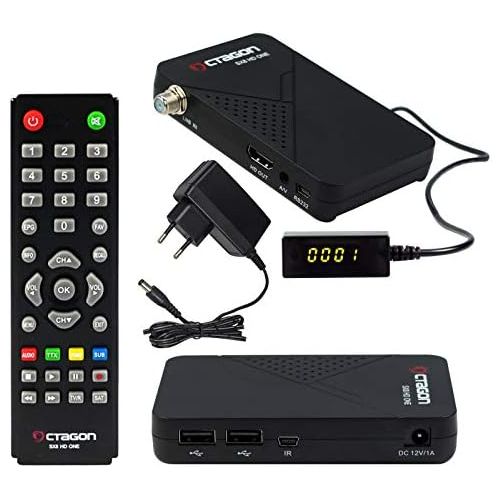  HB DIGITAL Mini Satellite Receiver Octagon SX8 HD ONE + HDMI Cable (DVB S/S2 Satellite Receiver IPTV 2X USB 2.0, Conax Card Reader, HDMI, External Display and IR Receiver, 1080p Me