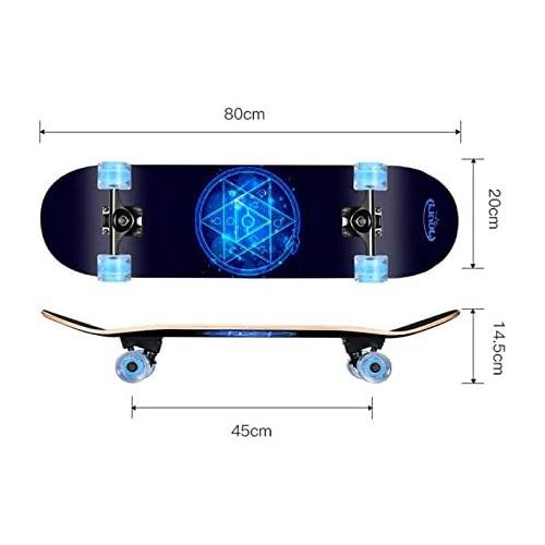  HBJP Skateboard-Roller fuer Anfanger mit doppeltem verzerrten Skateboard fuer Anfanger Skateboard (Color : C)