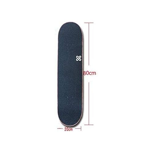  HBJP Skateboard-Einsteiger-Double-Up-Skateboard Professionelles Skateboard mit Vier Radern aus kanadischem Ahorn Skateboard (Color : A)