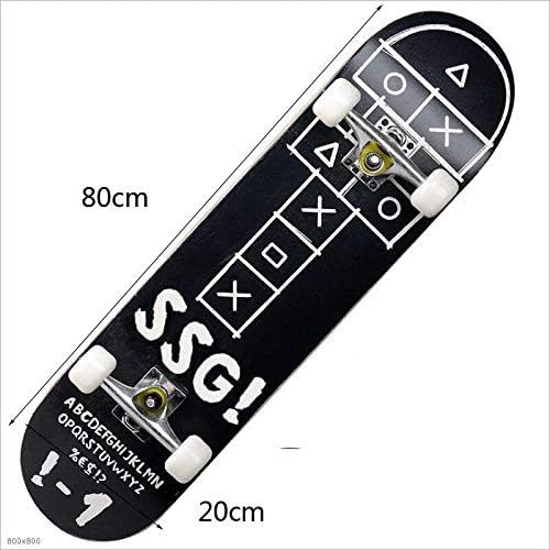  HBJP Persoenlichkeit doppeltes Rocker Skateboard Skateboard 80 × 20 × 10cm Anfanger professionelles Skateboard Skateboard (Color : A)