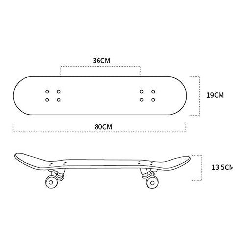  HBJP Skateboard Professional Board Double-Up Skateboarding Limit Commune fuer das Artefakt Arbeiten Skateboard (Color : B)