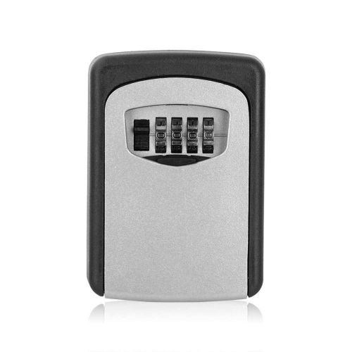  HBK Wall Mount Key Organizer Storage Box Security with 4 Digit Keyed Door Lock Combination Boxes Metal Secret Safe Box