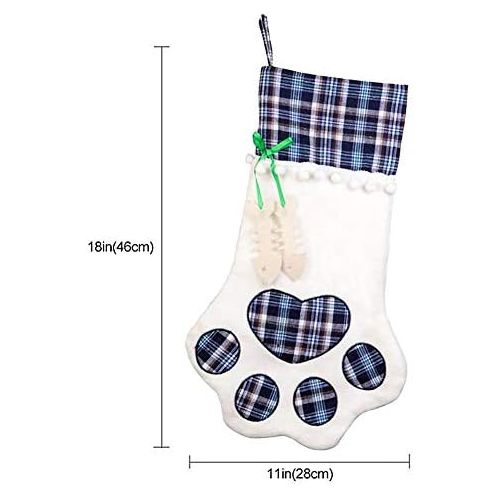  HBOS Christmas Stockings Big Pet Dog Paw Christmas Stockings Fireplace Hanging Stockings for Christmas Decorations