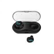Mini Earbuds Wireless Bluetooth HBQ Truly Wireless Stereo Bluetooth HBQ-Q18/V4.2+EDR Bluetooth Headphone Stereo with Charging Case(2PCS, Black)
