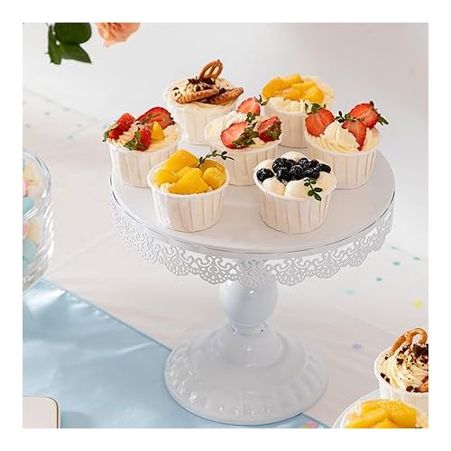  HBlife 3 PCS Vintage Cake Stand, White Cake Stand Set Disc Diameter 8