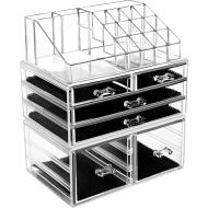 [아마존 핫딜] HBlife hblife Makeup Organizer 3 Pieces Acrylic Cosmetic Storage Drawers and Jewelry Display Box