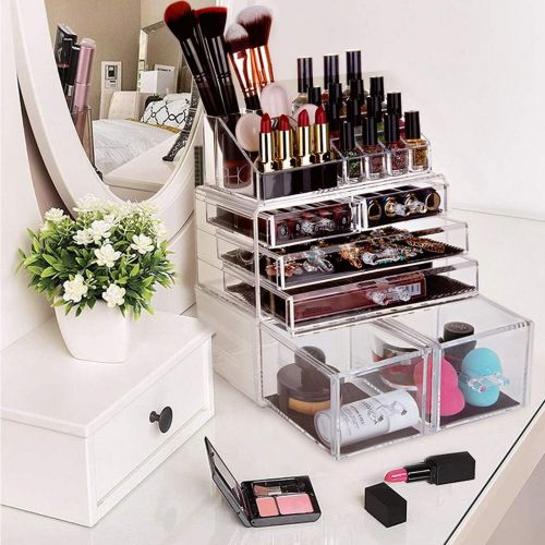  [아마존 핫딜] HBlife hblife Makeup Organizer 3 Pieces Acrylic Cosmetic Storage Drawers and Jewelry Display Box