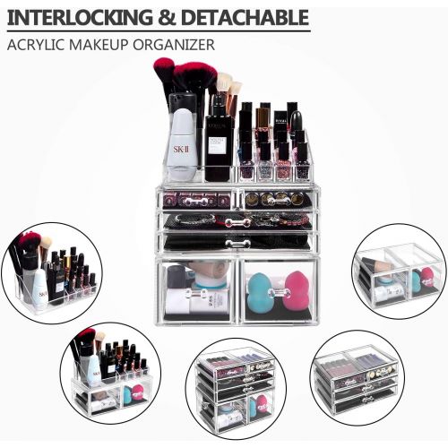  [아마존 핫딜] HBlife hblife Makeup Organizer 3 Pieces Acrylic Cosmetic Storage Drawers and Jewelry Display Box