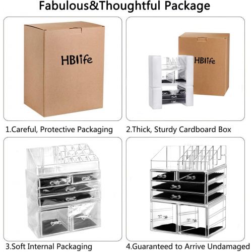  [아마존 핫딜] HBlife hblife Makeup Organizer 3 Pieces Acrylic Cosmetic Storage Drawers and Jewelry Display Box