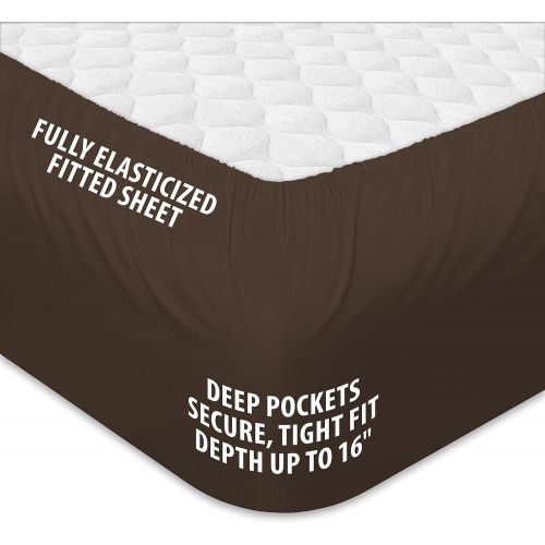  HC COLLECTION Hotel Luxury Bed Sheets Set Today! On Amazon Softest Bedding 1800 Series Platinum Collection-100%!Deep Pocket,Wrinkle & Fade Resistant (Twin, Brown)
