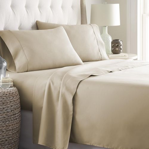  HC COLLECTION Hotel Luxury Bed Sheets Set 1800 Series Platinum Collection Softest Bedding, Deep Pocket,Wrinkle & Fade Resistant(Twin, Taupe)