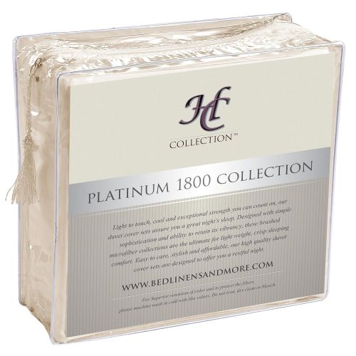  HC COLLECTION Hotel Luxury Bed Sheets Set- 1800 Series Platinum Collection-Deep Pocket,Wrinkle & Fade Resistant (King,Cream)