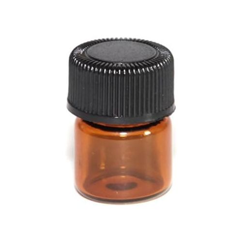  HCFKJ Flasche AEtherische OEle 12pc 1 ml Amber wesentliche OElflasche mit Reducer und Kappe