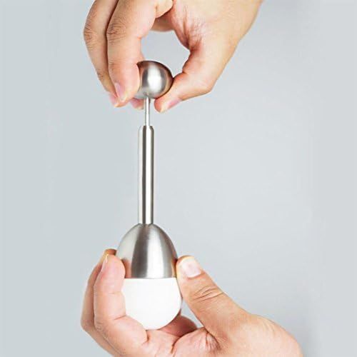  [아마존베스트]Hcfkj Stainless Steel Boiled Egg Topper Shell Top Cutter Knocker Opener Kitchen Tool