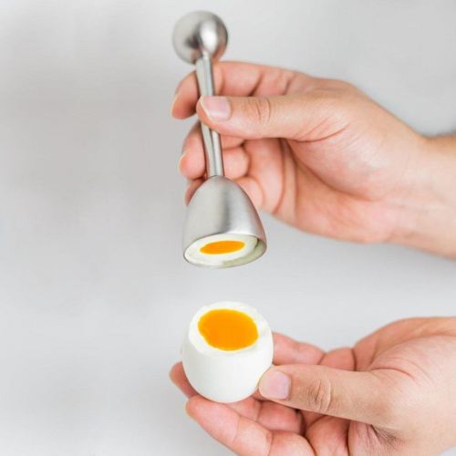  [아마존베스트]Hcfkj Stainless Steel Boiled Egg Topper Shell Top Cutter Knocker Opener Kitchen Tool