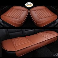 HCMAX Four Seasons Breathable Car Interior Seat Cushion Cover Edge Wrapping Pad Mat for Auto Car Supplies PU Leather Bamboo Charcoal Orange 3 Pack