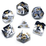 [아마존베스트]HD DND Dice Set RPG Polyhedral Dice Fit Dungeons and Dragons(D&D) Pathfinder (Black&White)