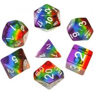 [아마존베스트]Polyhedral DND Dice Set Transparent Rainbow Dice Compatible Dungeons and Dragons Role Playing Game(RPG),MTG,Pathfinder,Table Game,Board Games Dice Set (Upgrade Rainbow)